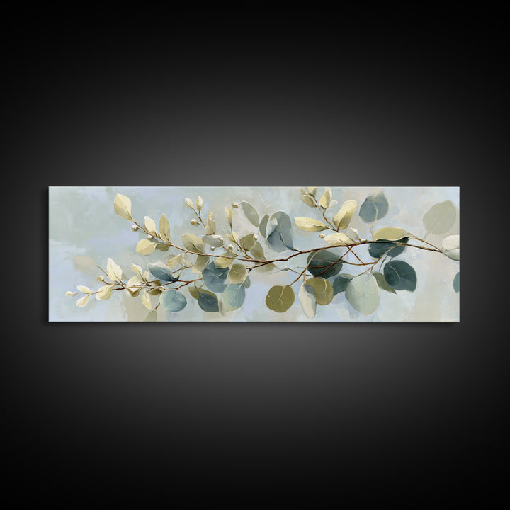 Botanical Eucalyptus Branch Canvas Print, Medical Office Art, Room Decor, Office Decor, Fine Art, Calm, Medical Student Gift, MOA-3x1-91