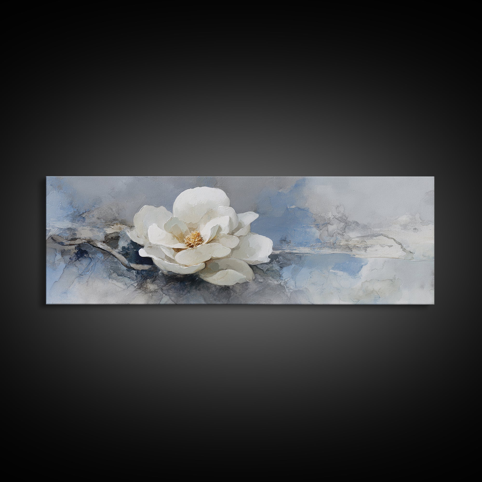 White Orchid on Gray Stone Surface Canvas Print, Medical Office Art, Brain Poster, Office Decor, Fine Art, Calm, Medical School, MOA-3x1-94