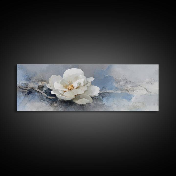 White Orchid on Gray Stone Surface Canvas Print, Medical Office Art, Brain Poster, Office Decor, Fine Art, Calm, Medical School, MOA-3x1-94