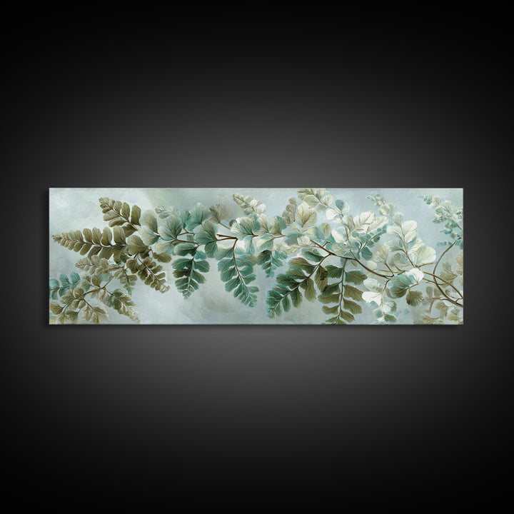 Minimal Green Fern Specimen Canvas Print, Medical Office Art, Neutral Decor, Office Decor, Fine Art, Calm, Wall Art, Home Decor, MOA-3x1-96