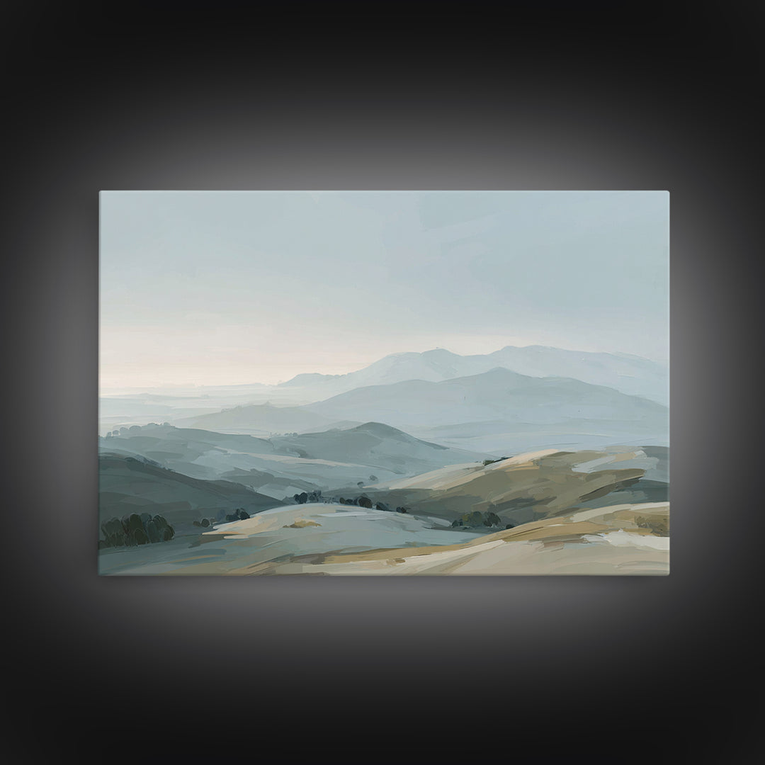 Minimal Sunrise over Rounded Hills Canvas Print, Medical Office Art, Medical Art, Office Decor, Fine Art, Calm, Biology Art, MOA-3x2-3