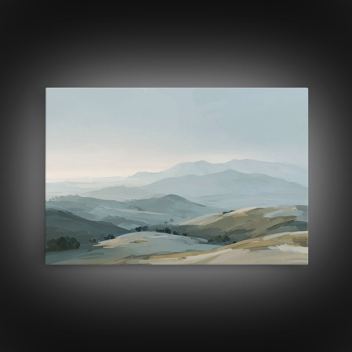 Minimal Sunrise over Rounded Hills Canvas Print, Medical Office Art, Medical Art, Office Decor, Fine Art, Calm, Biology Art, MOA-3x2-3
