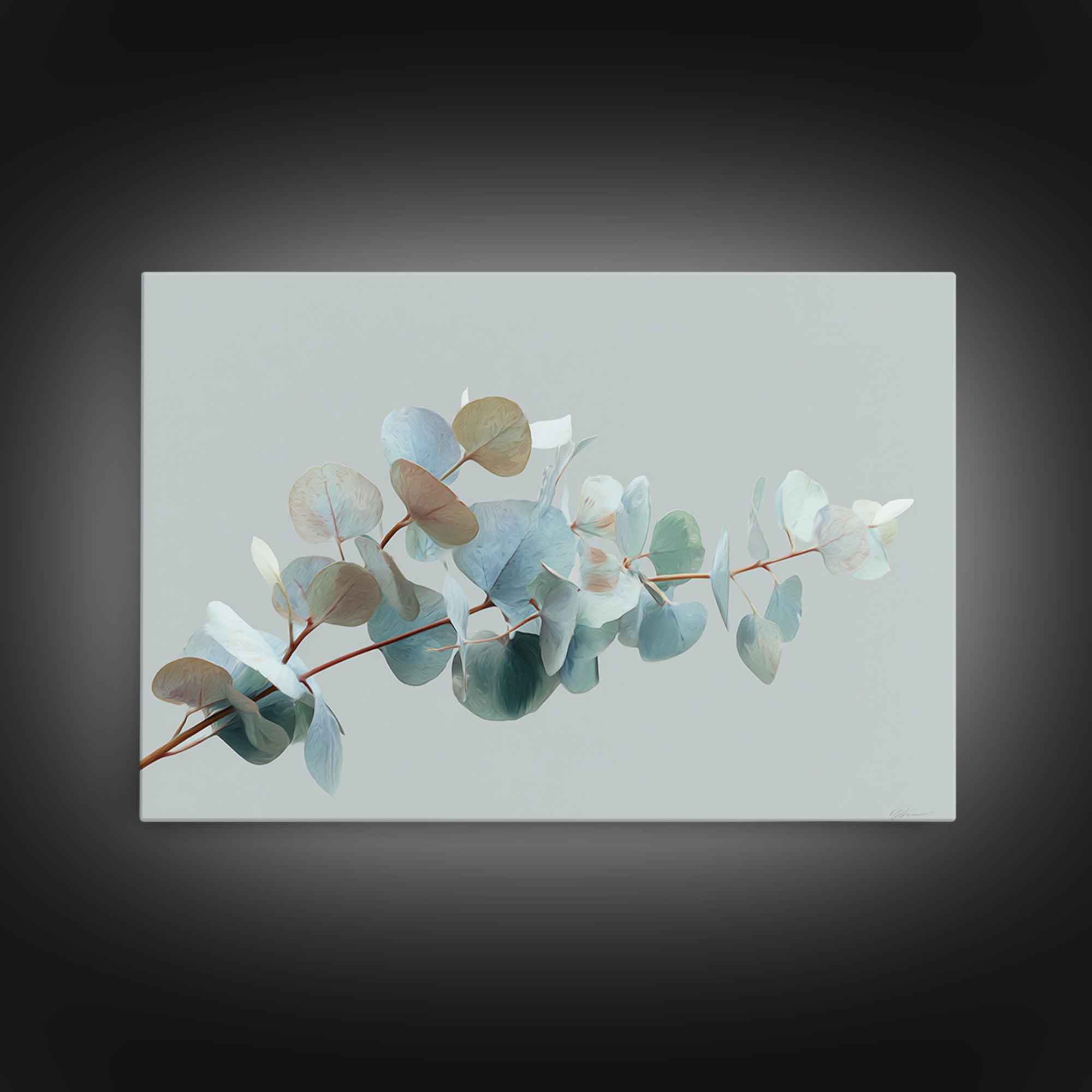 Botanical Eucalyptus Branch Framed Canvas Print, Medical Office Art, Heart Anatomy Print, Office Decor, Fine Art, Calm, MOA-3x2-31