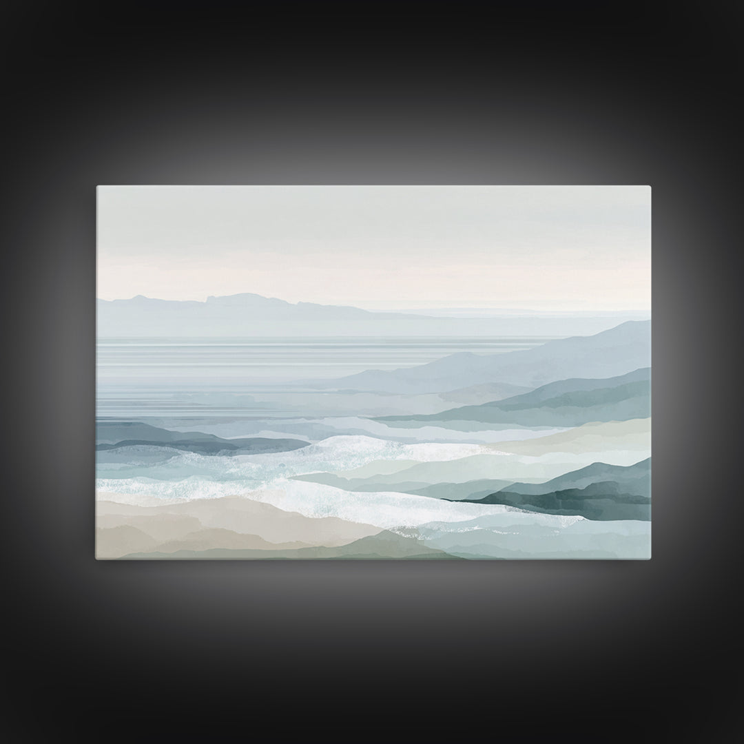 Peaceful Ocean Horizon Canvas Print, Medical Office Art, Brain Poster, Office Decor, Oil Painting, Calm, Medical School, MOA-3x2-32