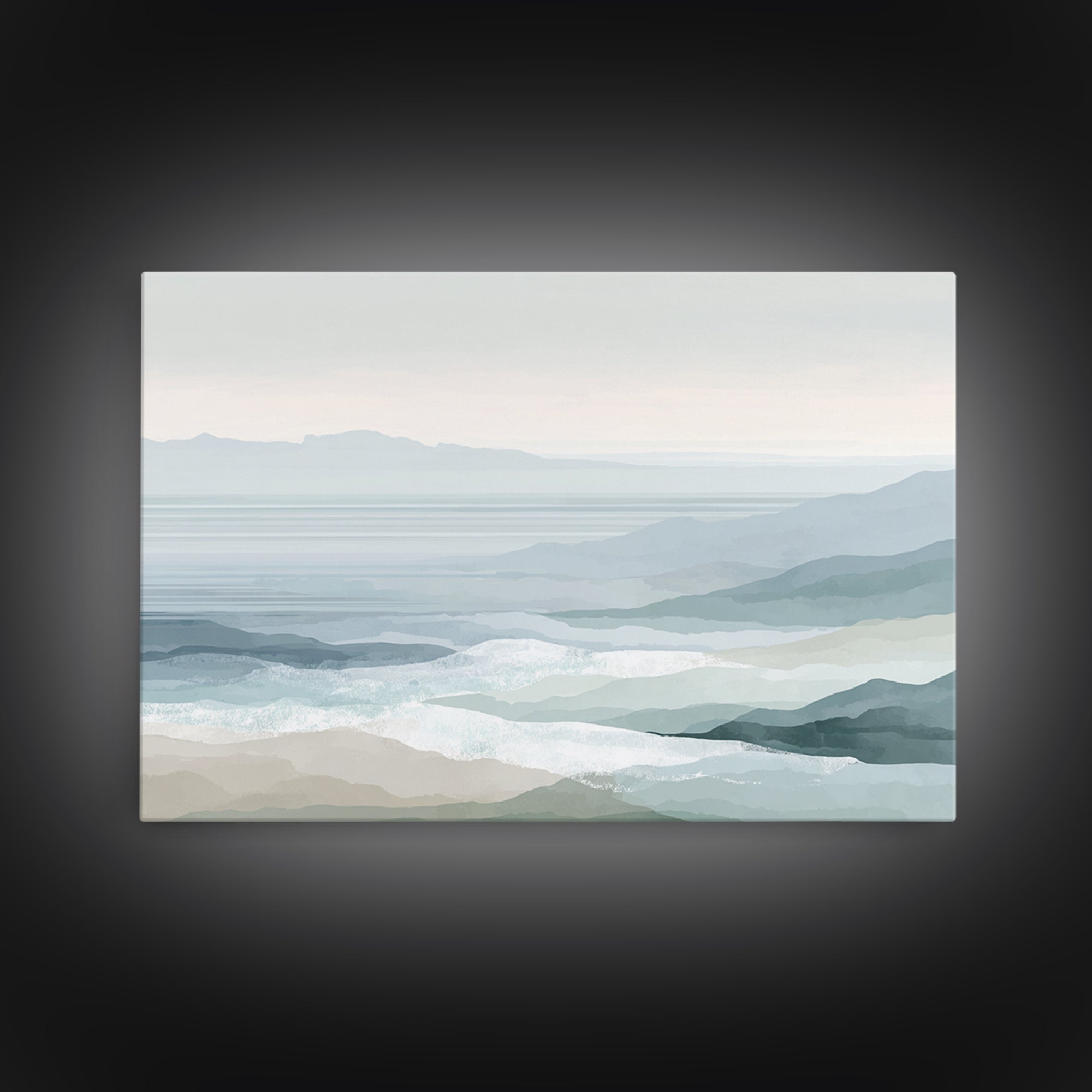 Peaceful Ocean Horizon Canvas Print, Medical Office Art, Brain Poster, Office Decor, Oil Painting, Calm, Medical School, MOA-3x2-32