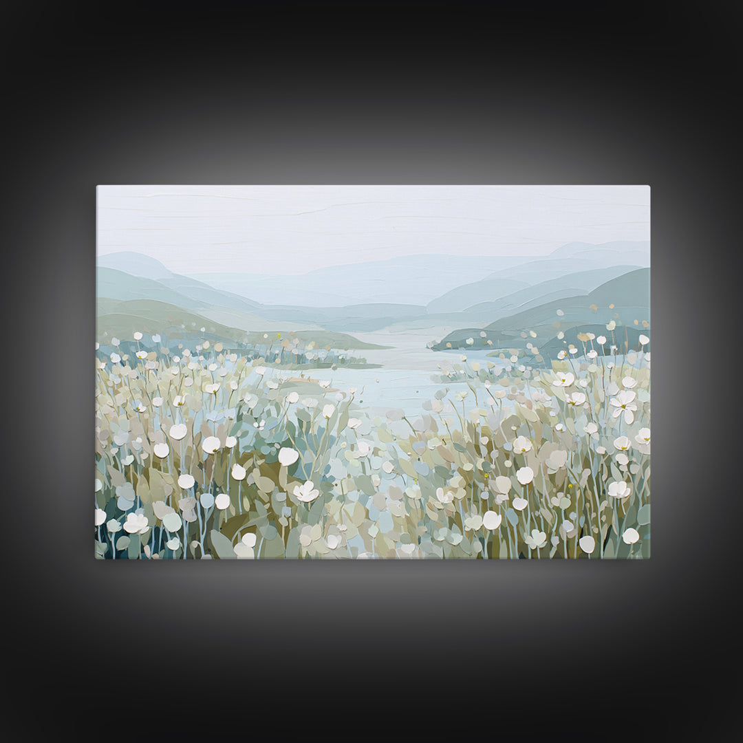 Sunlit Meadow with Wildflowers and Calm Mood Canvas Print, Medical Office Art, Medical Wall Art, Office Decor, Calm, Room Decor, MOA-3x2-40