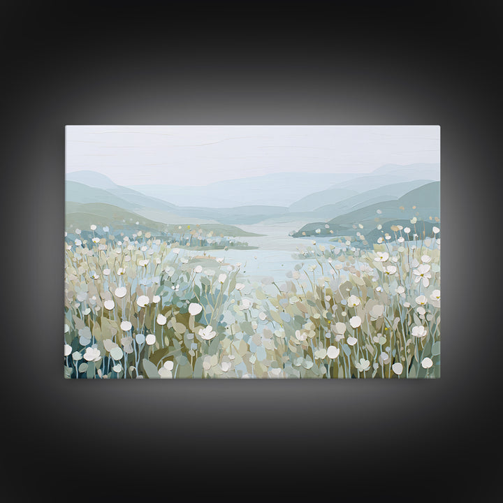 Sunlit Meadow with Wildflowers and Calm Mood Canvas Print, Medical Office Art, Medical Wall Art, Office Decor, Calm, Room Decor, MOA-3x2-40