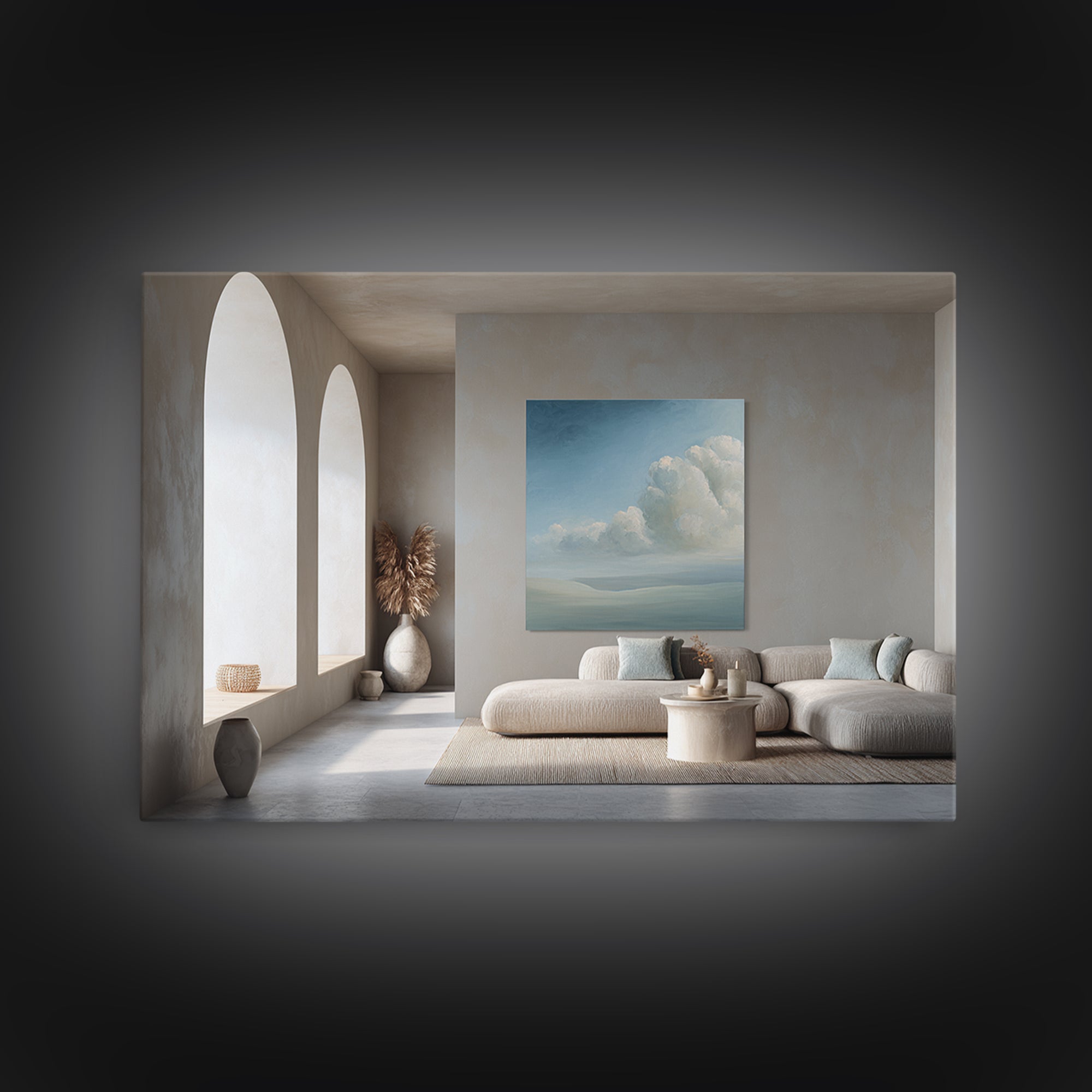 Sky and Cloud Scene Canvas Print, Medical Office Art, Educational Poster, Office Decor, Oil Painting, Calm, Fine Art Print, MOA-3x2-61