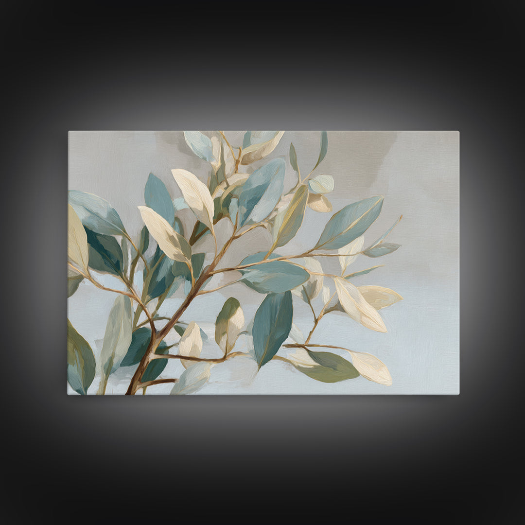 Botanical Eucalyptus Branch Framed Canvas Print, Medical Office Art, Home Decor, Office Decor, Fine Art, Calm, Medical Art, MOA-3x2-7