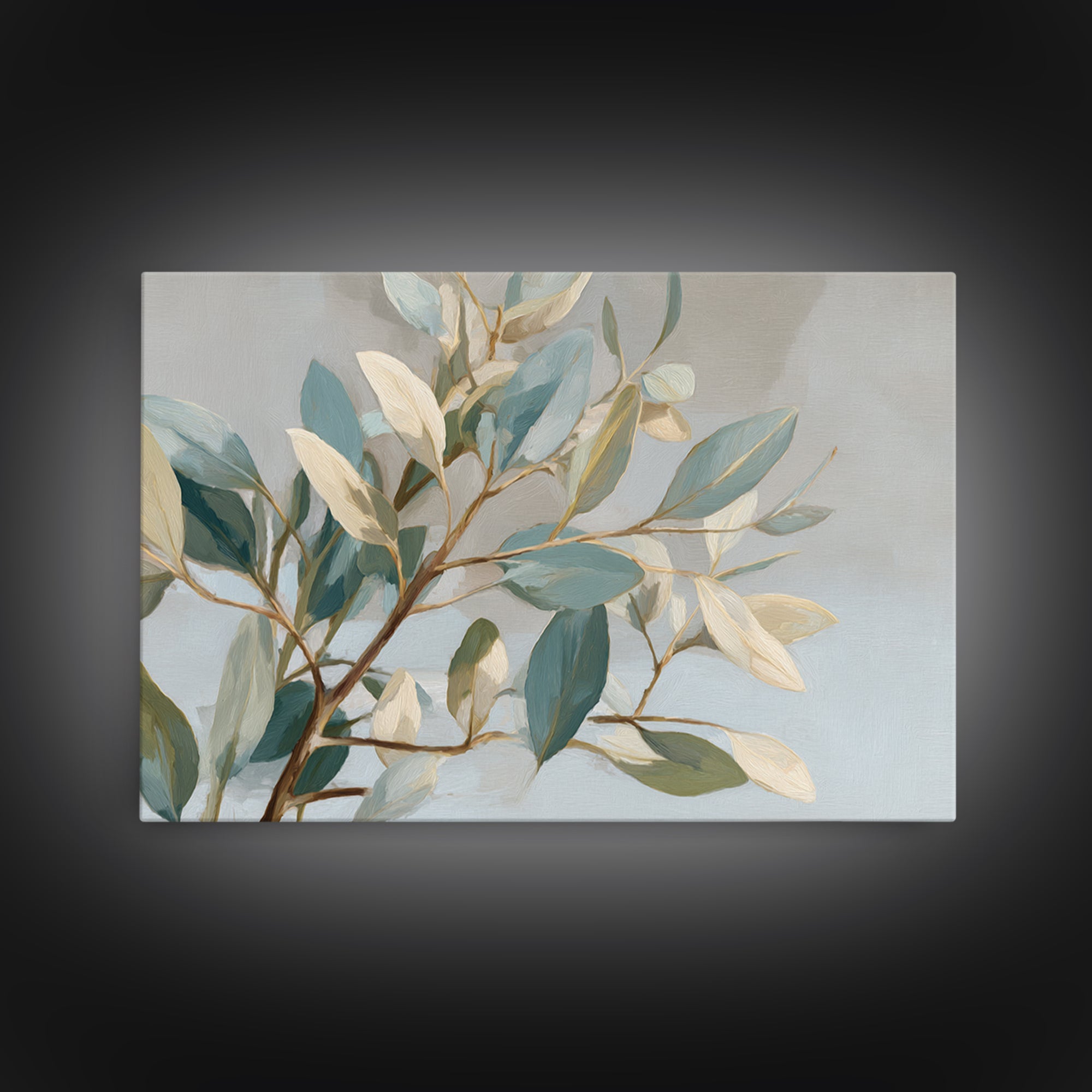 Botanical Eucalyptus Branch Framed Canvas Print, Medical Office Art, Home Decor, Office Decor, Fine Art, Calm, Medical Art, MOA-3x2-7