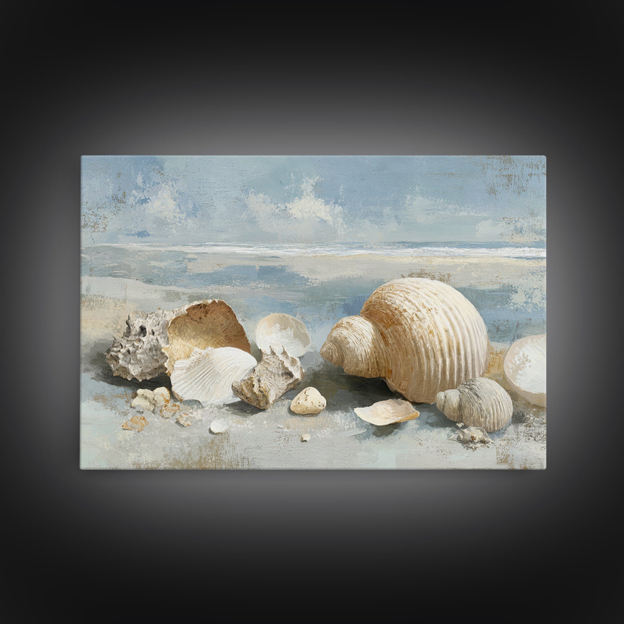 Coastal Shells and Water Study Canvas Print, Medical Office Art, Modern Decor, Office Decor, Fine Art, Calm, Home Decor, MOA-3x2-72