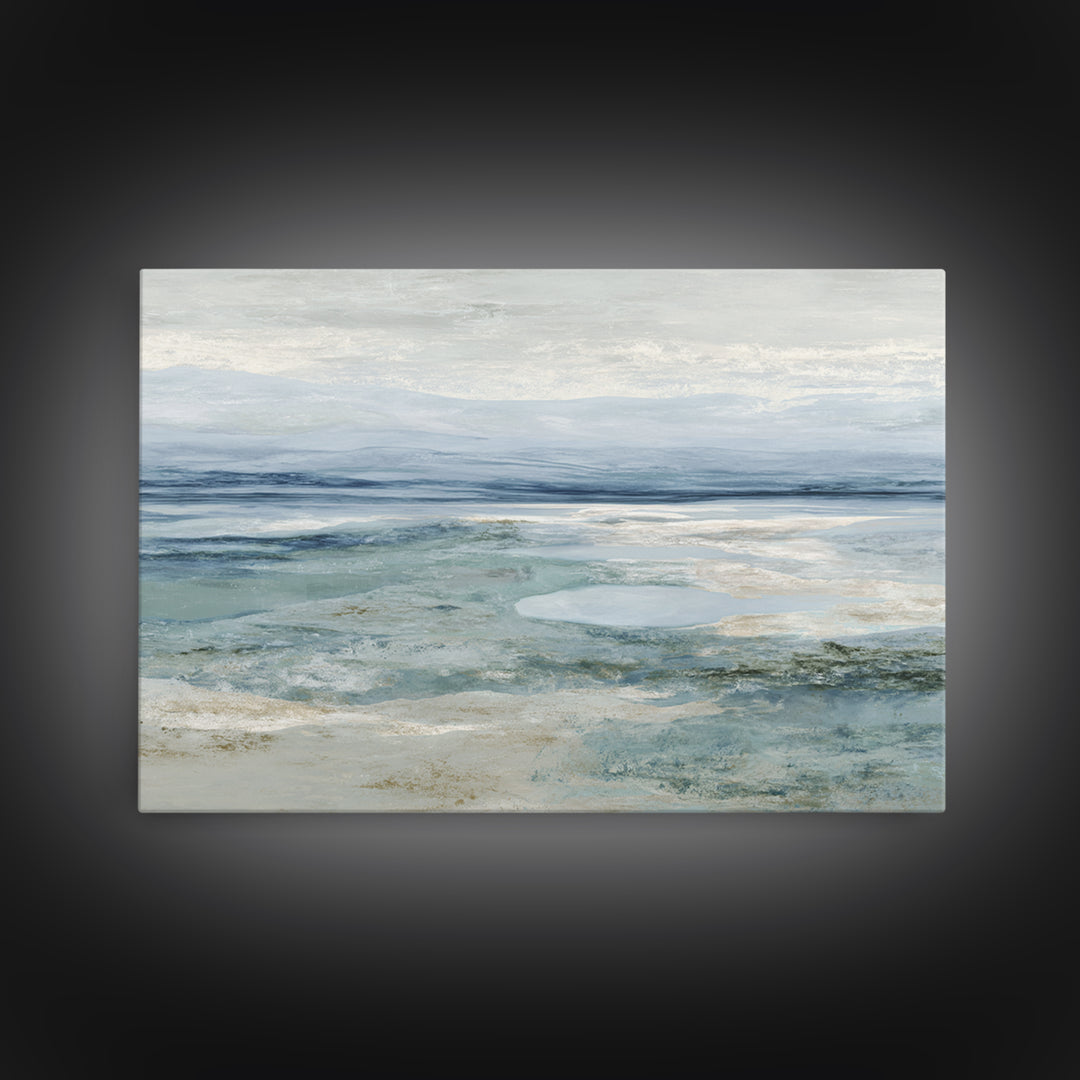 Calming Blue Abstract Framed Canvas Print, Medical Office Art, Gallery Decor, Office Decor, Abstract Art, Calm, MOA-3x2-77