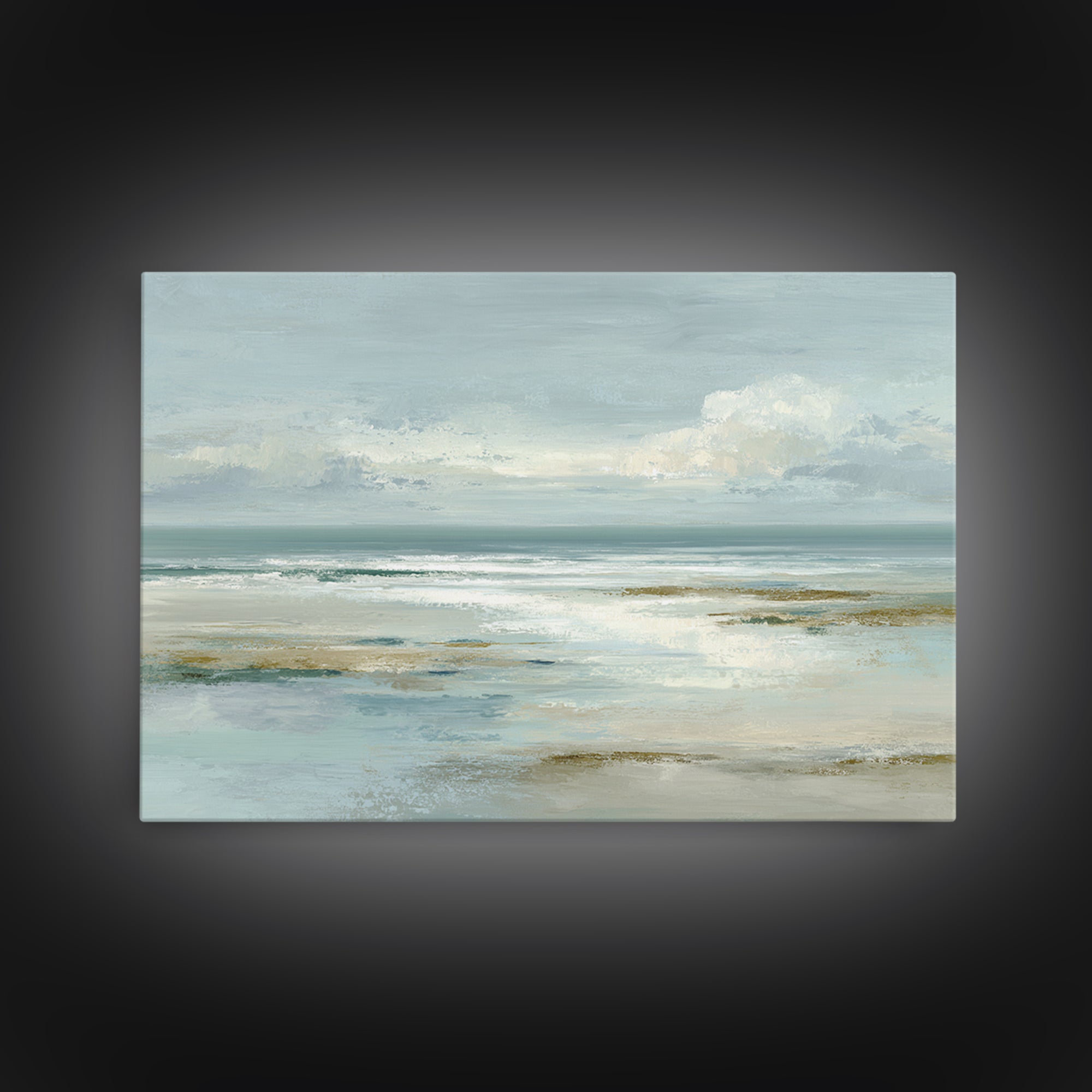 Peaceful Ocean Horizon Framed Canvas Print, Medical Office Art, Animal Art, Office Decor, Fine Art, Calm, Heart Anatomy Print, MOA-3x2-8