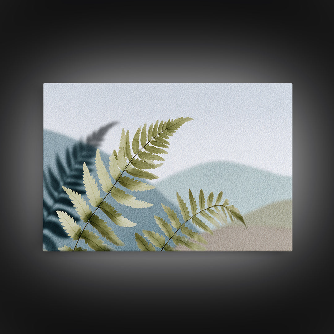 Minimal Green Fern Specimen Canvas Print, Medical Office Art, Boho Decor, Office Decor, Fine Art, Calm, Printable Wall Art, MOA-3x2-84