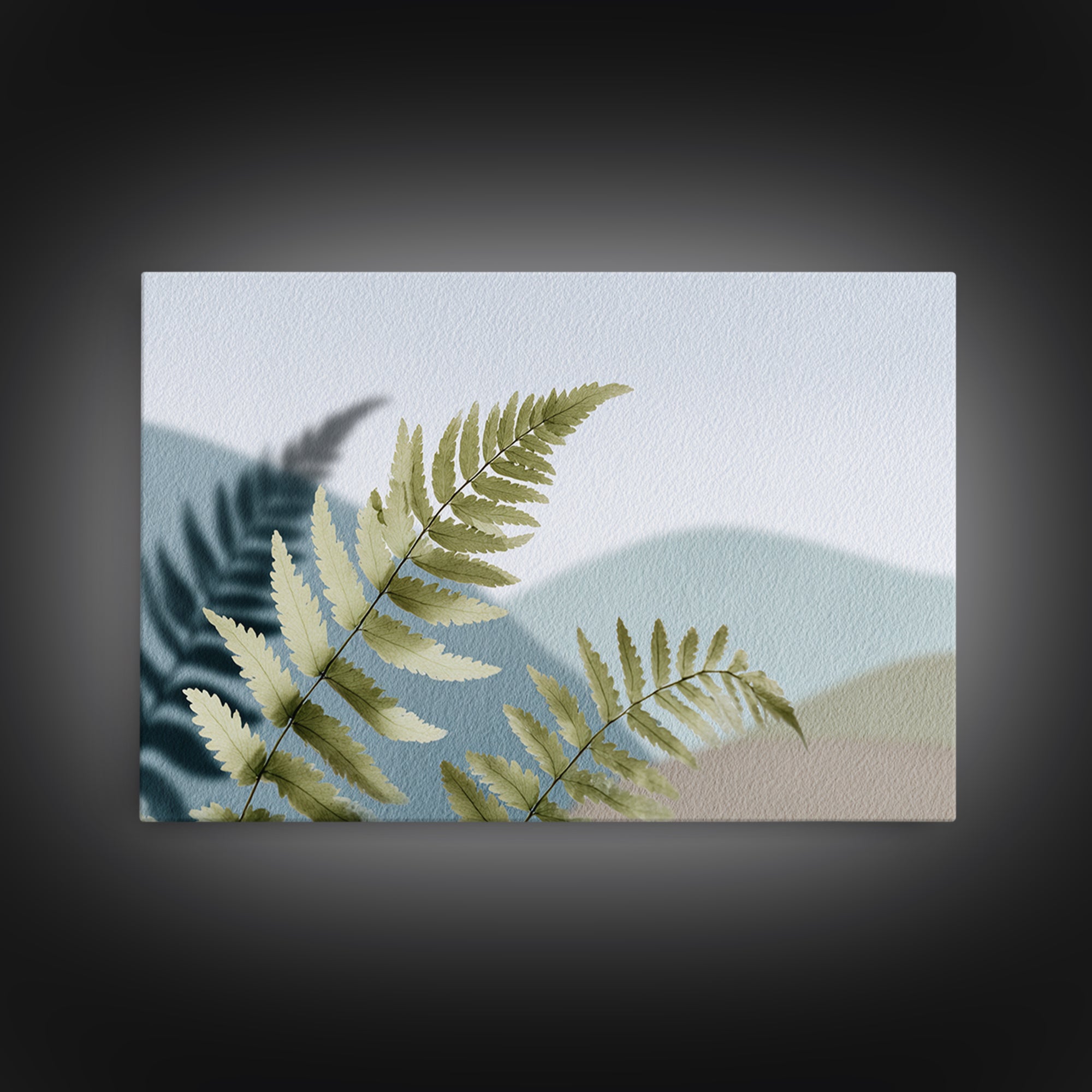 Minimal Green Fern Specimen Canvas Print, Medical Office Art, Boho Decor, Office Decor, Fine Art, Calm, Printable Wall Art, MOA-3x2-84