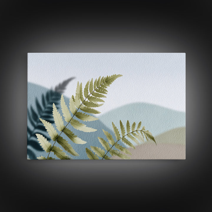 Minimal Green Fern Specimen Canvas Print, Medical Office Art, Boho Decor, Office Decor, Fine Art, Calm, Printable Wall Art, MOA-3x2-84
