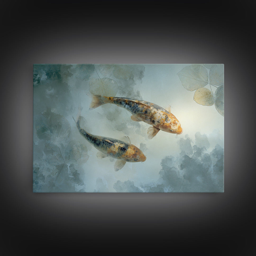 Calm Koi Fish Swimming Through Clear Water Canvas Print, Medical Office Art, Educational Poster, Office Decor, Fine Art, Calm, MOA-3x2-98