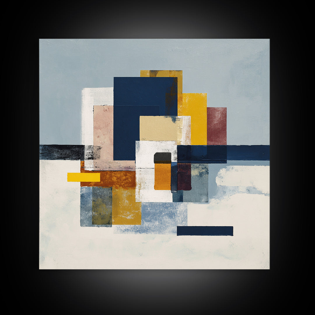 Bold Abstract Composition Framed Canvas Print, Modern Art, Art Print, Living Room Decor, Abstract Art, Modern, MOD-1x1-73