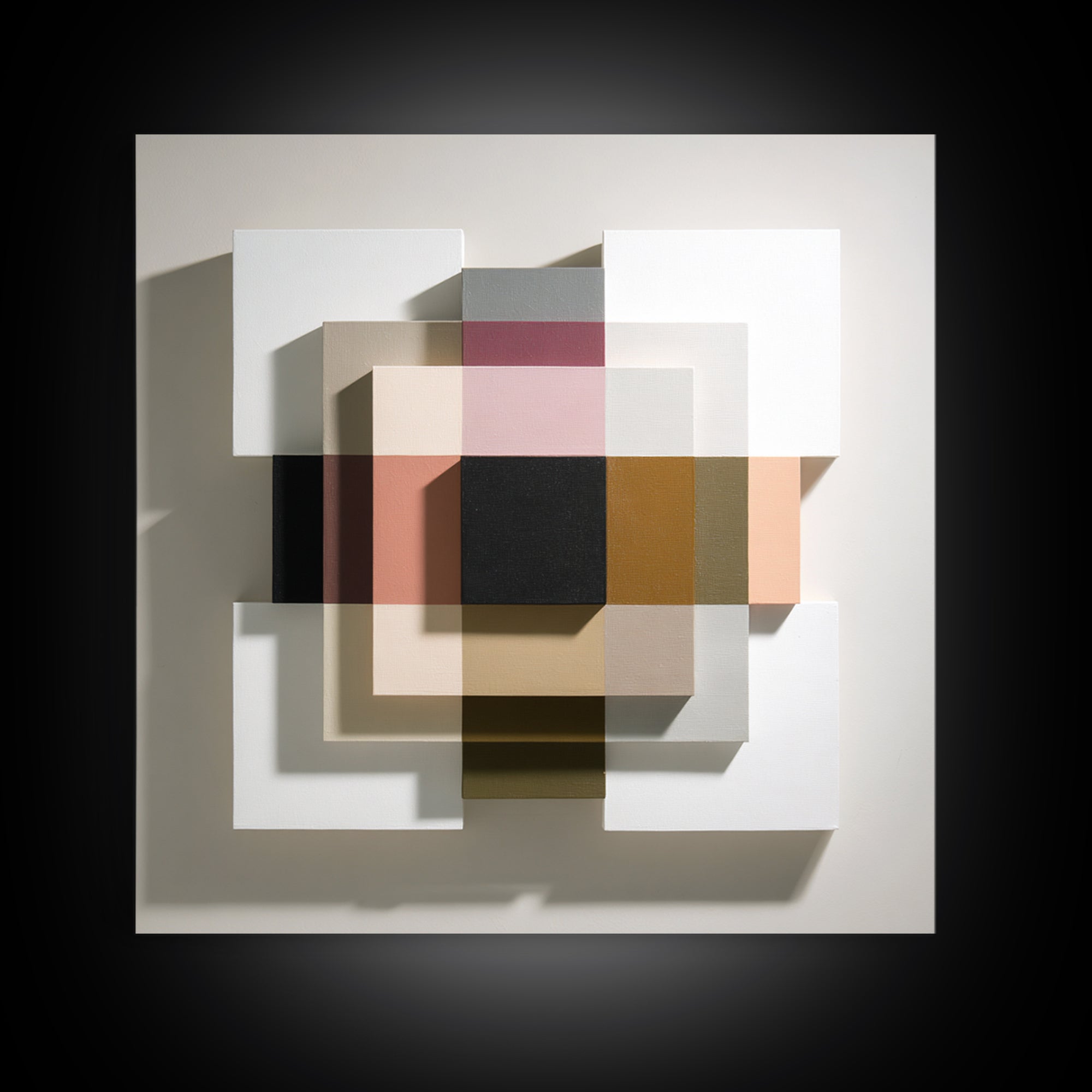 Minimal Sculpture Shapes Painted Framed Canvas Print, Modern Art, Canvas, Living Room Decor, Fine Art, Modern, Boho Wall Art, MOD-1x1-8