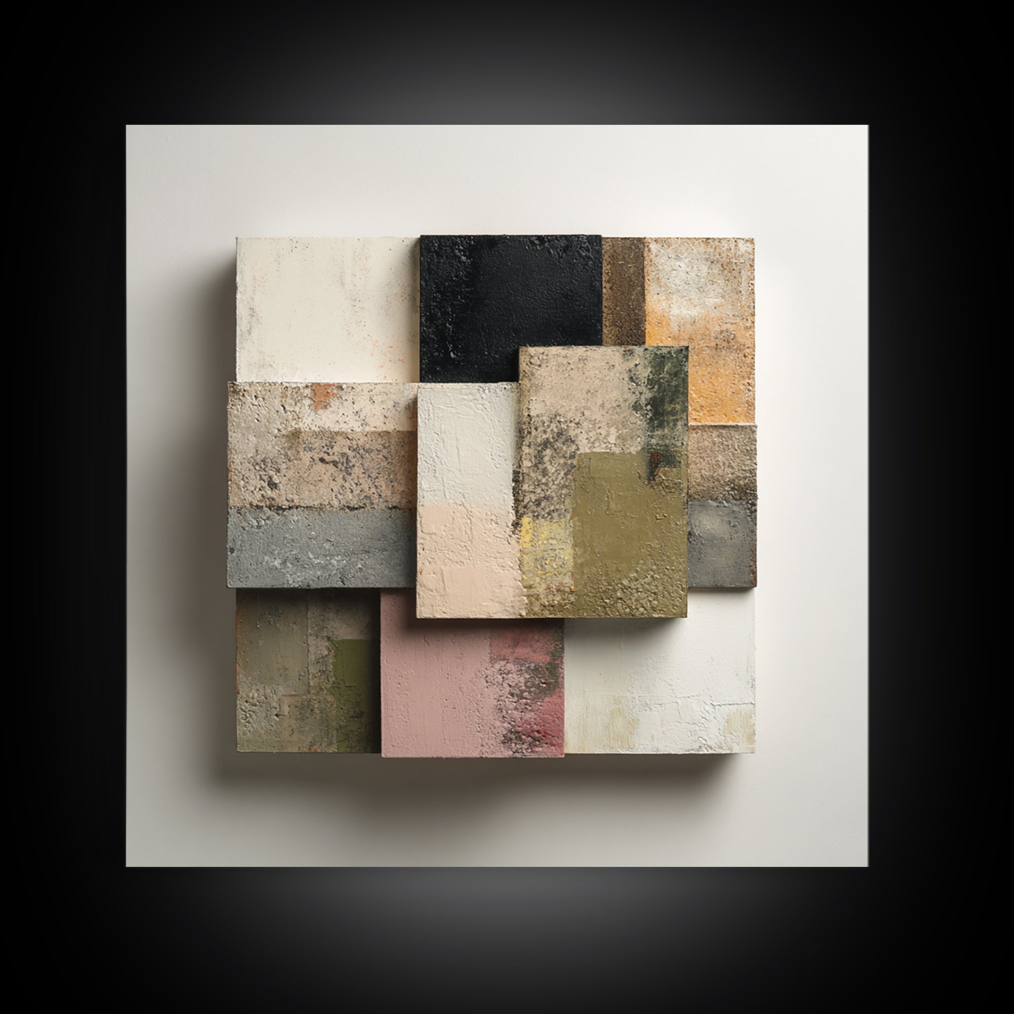 Minimal Sculpture Shapes Painted Framed Canvas Print, Modern Art, Modern Decor, Living Room Decor, Abstract Art, Modern, MOD-1x1-80