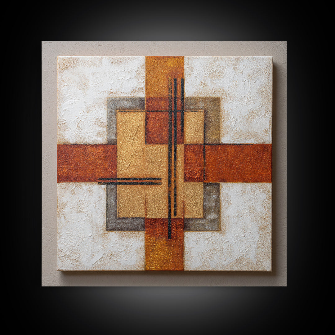 Urban Window Grid Transformed into Abstraction Canvas Print, Modern Art, Mid Century Modern Art, Living Room Decor, Modern, MOD-1x1-84