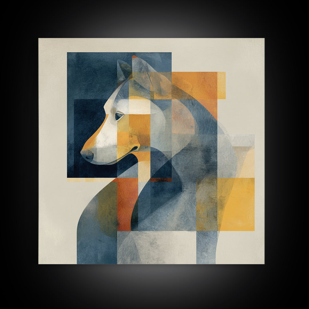 Modern Animal Portrait Canvas Print, Modern Art, Poster Art, Living Room Decor, Fine Art, Modern, Minimalist Decor, MOD-1x1-94