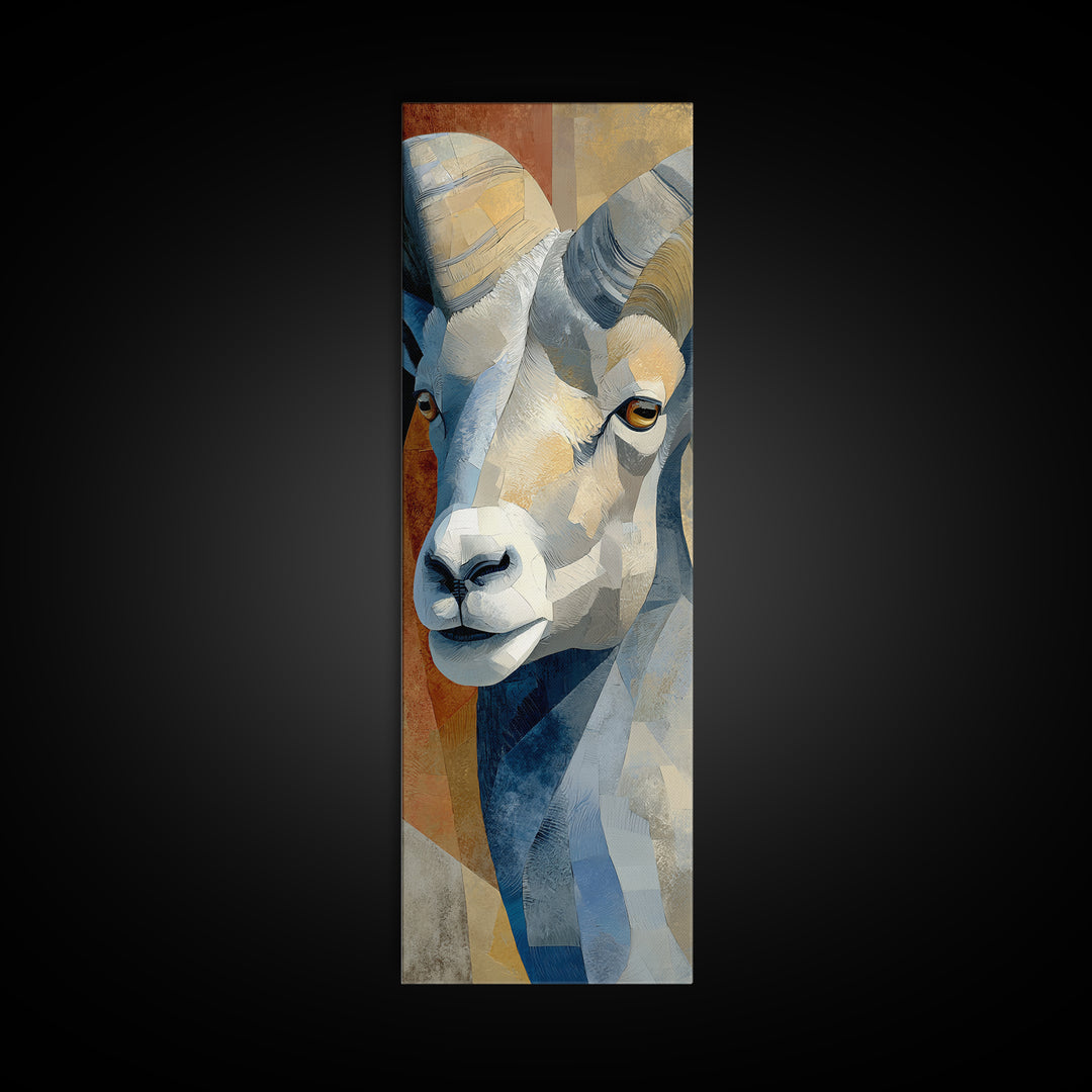 Modern Animal Portrait Canvas Print, Modern Art, Abstract Wall Art, Living Room Decor, Oil Painting, Modern, Neutral Decor, MOD-1x3-10