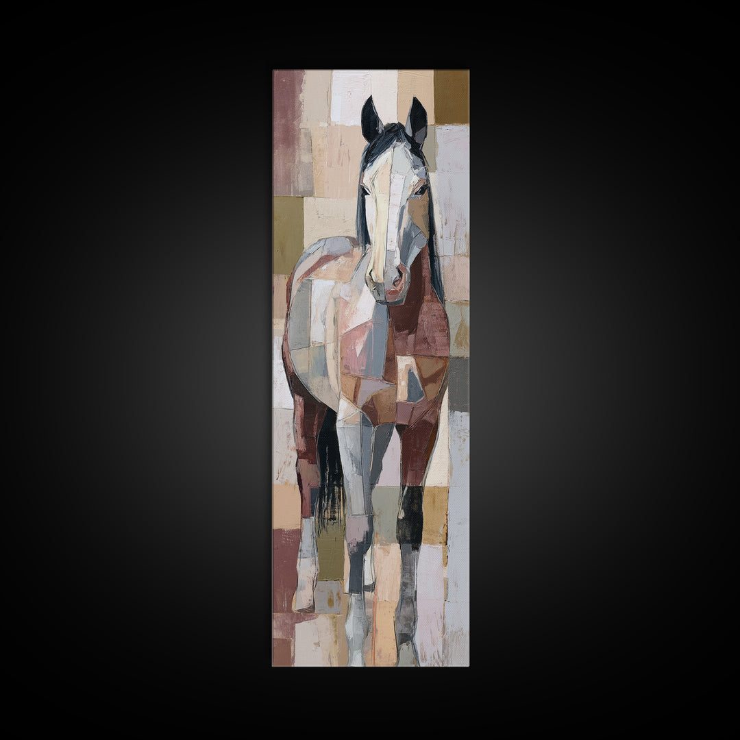 Contemporary Horse Portrait Canvas Print, Modern Art, Wall Decor, Living Room Decor, Oil Painting, Modern, Digital Print, MOD-1x3-27