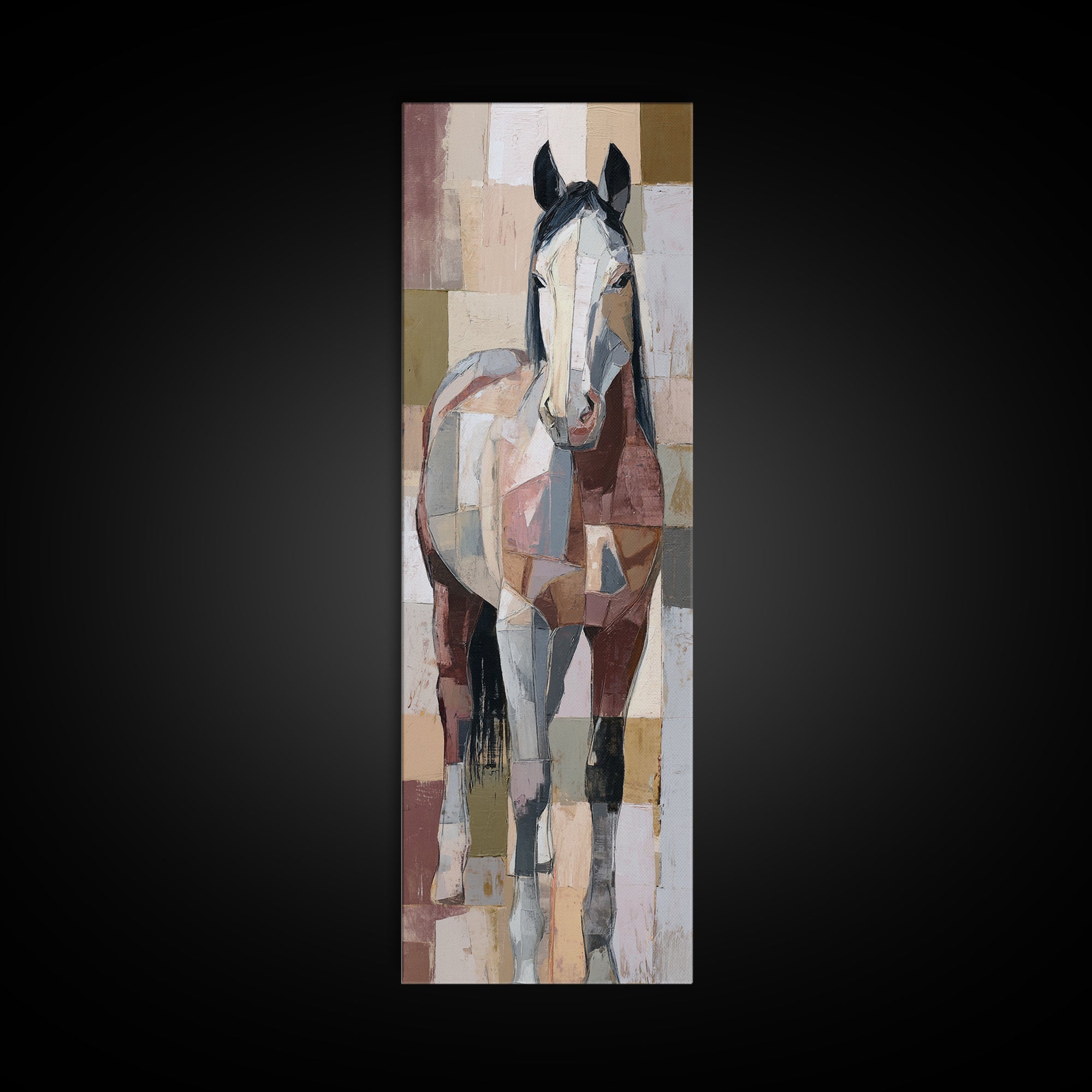 Contemporary Horse Portrait Canvas Print, Modern Art, Wall Decor, Living Room Decor, Oil Painting, Modern, Digital Print, MOD-1x3-27