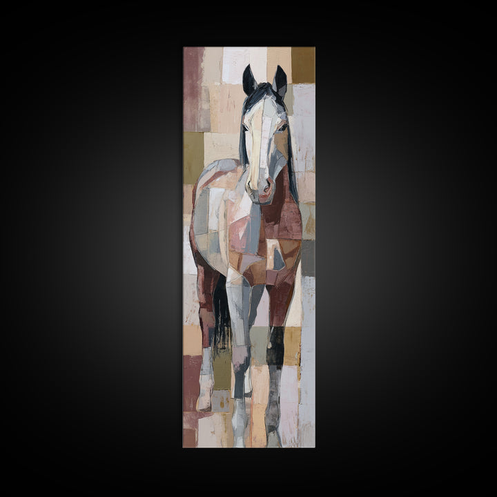 Contemporary Horse Portrait Canvas Print, Modern Art, Wall Decor, Living Room Decor, Oil Painting, Modern, Digital Print, MOD-1x3-27