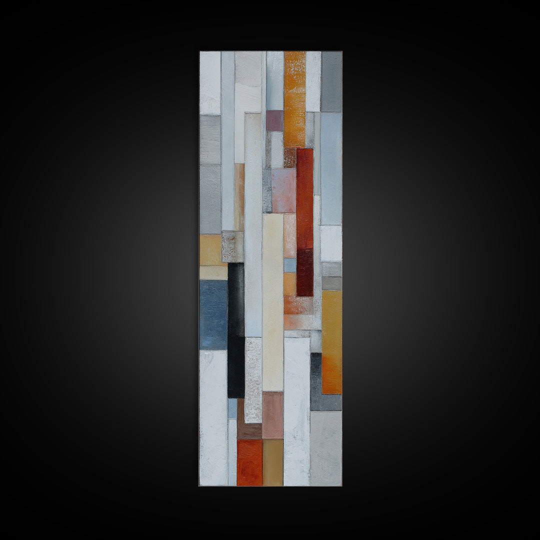 Urban Window Grid Transformed into Abstraction Canvas Print, Modern Art, Wall Art, Living Room Decor, Abstract Art, Modern, MOD-1x3-48