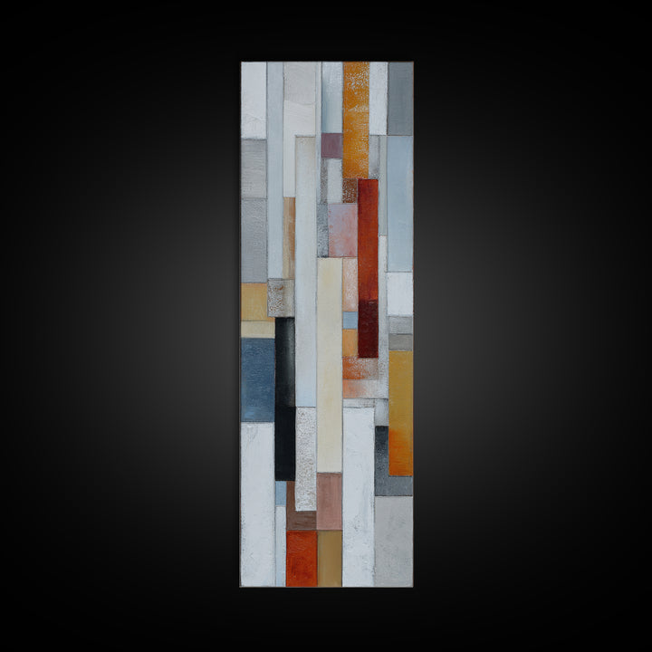 Urban Window Grid Transformed into Abstraction Canvas Print, Modern Art, Wall Art, Living Room Decor, Abstract Art, Modern, MOD-1x3-48