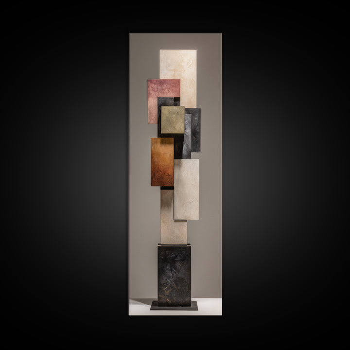 Minimal Sculpture Shapes Painted Canvas Print, Modern Art, Art Deco, Living Room Decor, Abstract Art, Modern, MOD-1x3-68