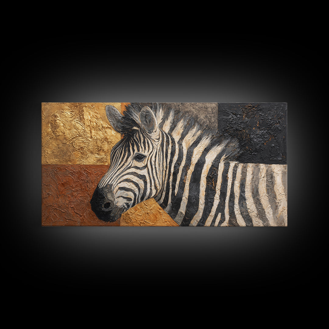 Modern Animal Portrait Framed Canvas Print, Modern Art, Statement Artwork, Living Room Decor, Oil Painting, Modern, Wall Decor, MOD-2x1-18