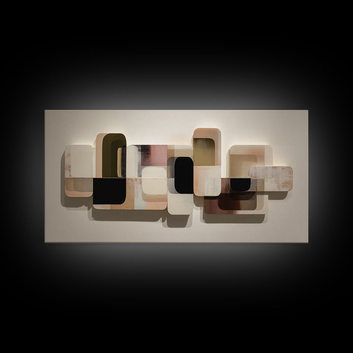 Minimal Sculpture Shapes Painted Canvas Print, Modern Art, Wall Decor, Living Room Decor, Abstract Art, Modern, Digital Print, MOD-2x1-52