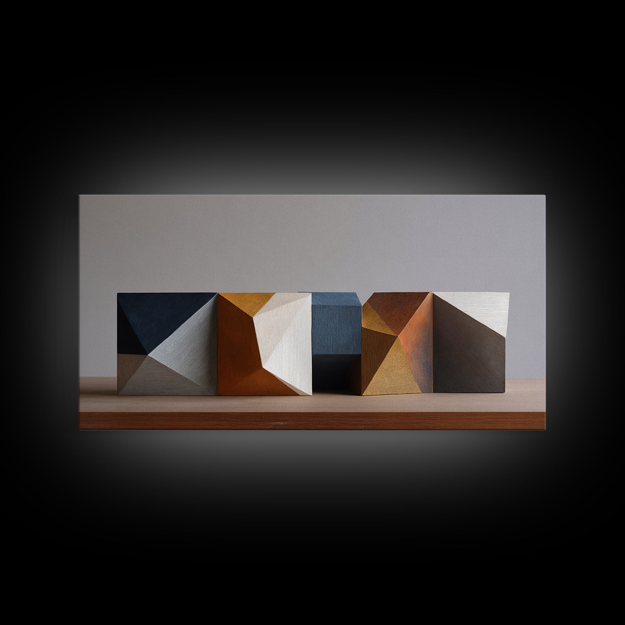 Minimal Sculpture Shapes Painted Canvas Print, Modern Art, Canvas Art, Living Room Decor, Fine Art, Modern, Poster Art, MOD-2x1-76