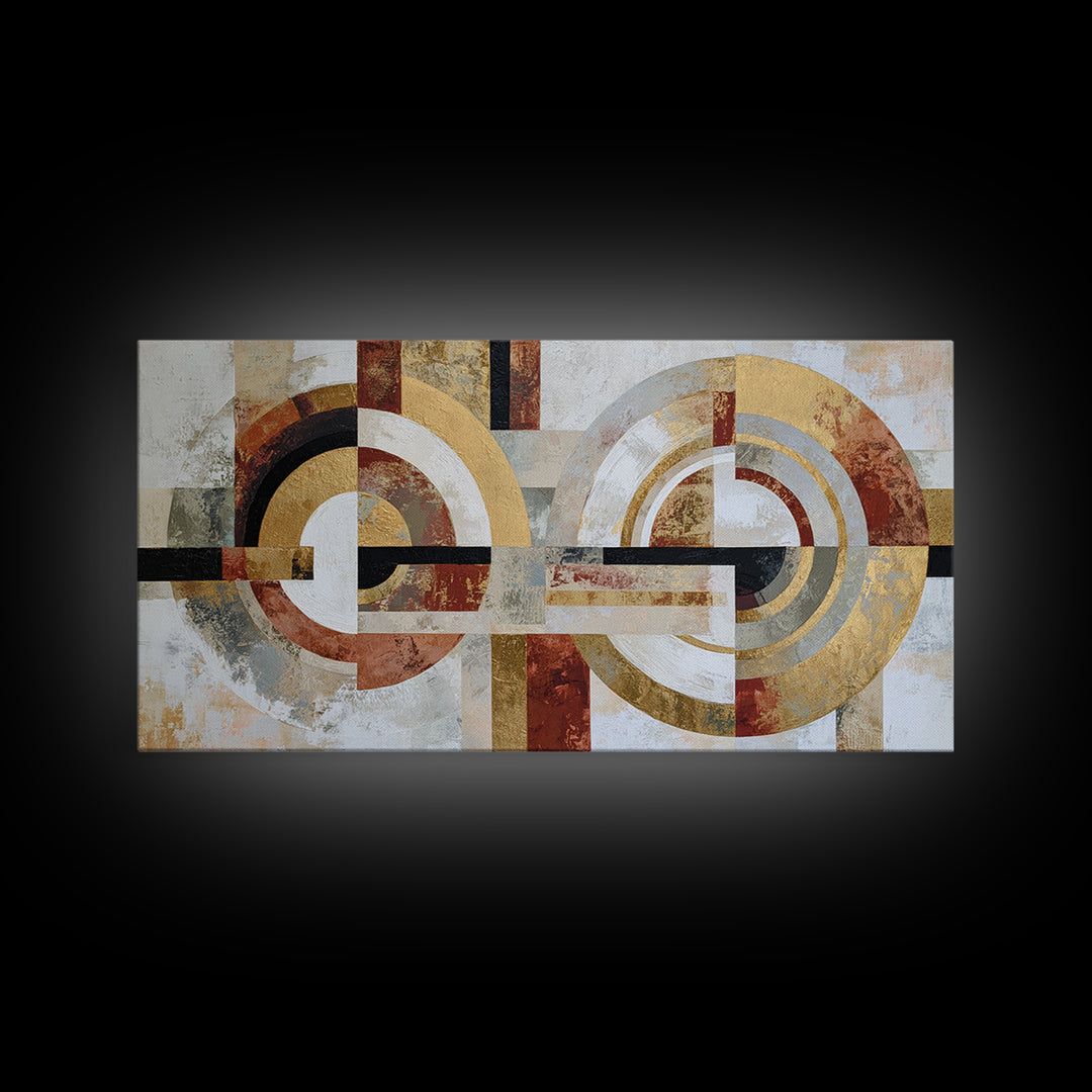 Abstract Circular Forms Framed Canvas Print, Modern Art, Boho Wall Decor, Living Room Decor, Abstract Art, Modern, MOD-2x1-87