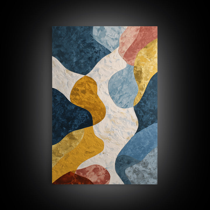 Large Marble Texture Abstract Framed Canvas Print, Modern Art, Boho Decor, Living Room Decor, Abstract Art, Modern, Wall Decor, MOD-2x3-48