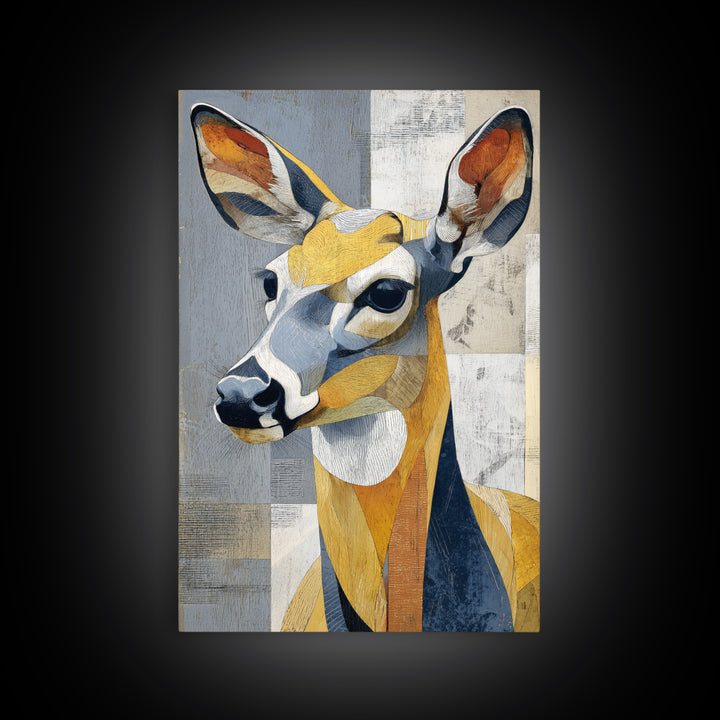 Modern Animal Portrait Canvas Print, Modern Art, Minimalist Decor, Living Room Decor, Fine Art, Modern, Art Deco, Wall Hanging, MOD-2x3-54
