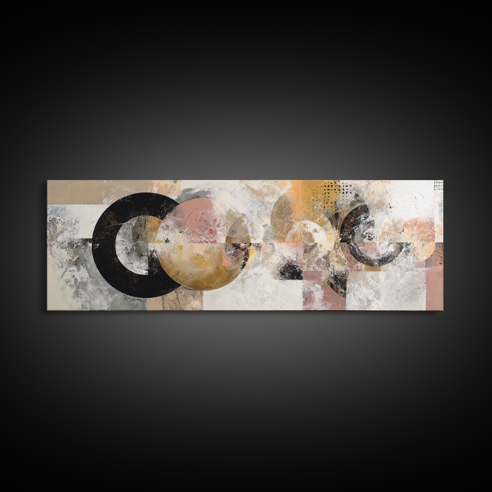Abstract Circular Forms Canvas Print, Modern Art, Above Bed Decor, Living Room Decor, Abstract Art, Modern, Textured Painting, MOD-3x1-11