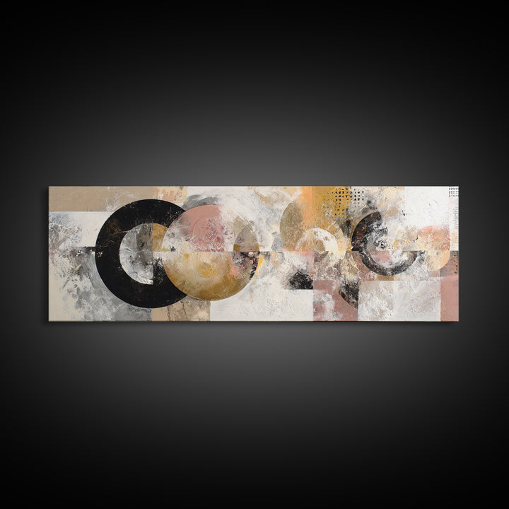 Abstract Circular Forms Canvas Print, Modern Art, Above Bed Decor, Living Room Decor, Abstract Art, Modern, Textured Painting, MOD-3x1-11