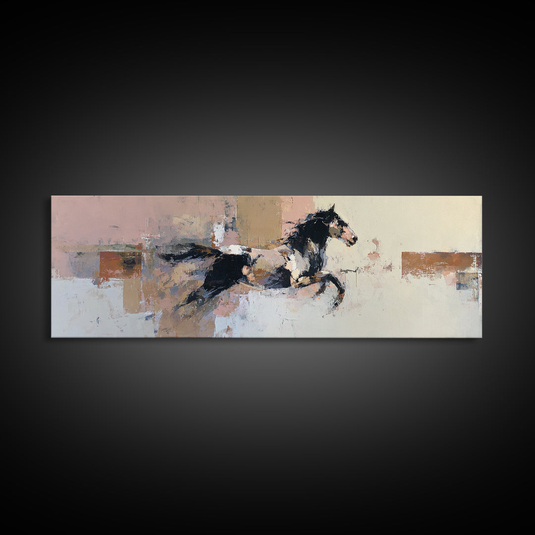Contemporary Horse Portrait Framed Canvas Print, Modern Art, Contemporary Art, Living Room Decor, Modern, Wall Hanging, MOD-3x1-55