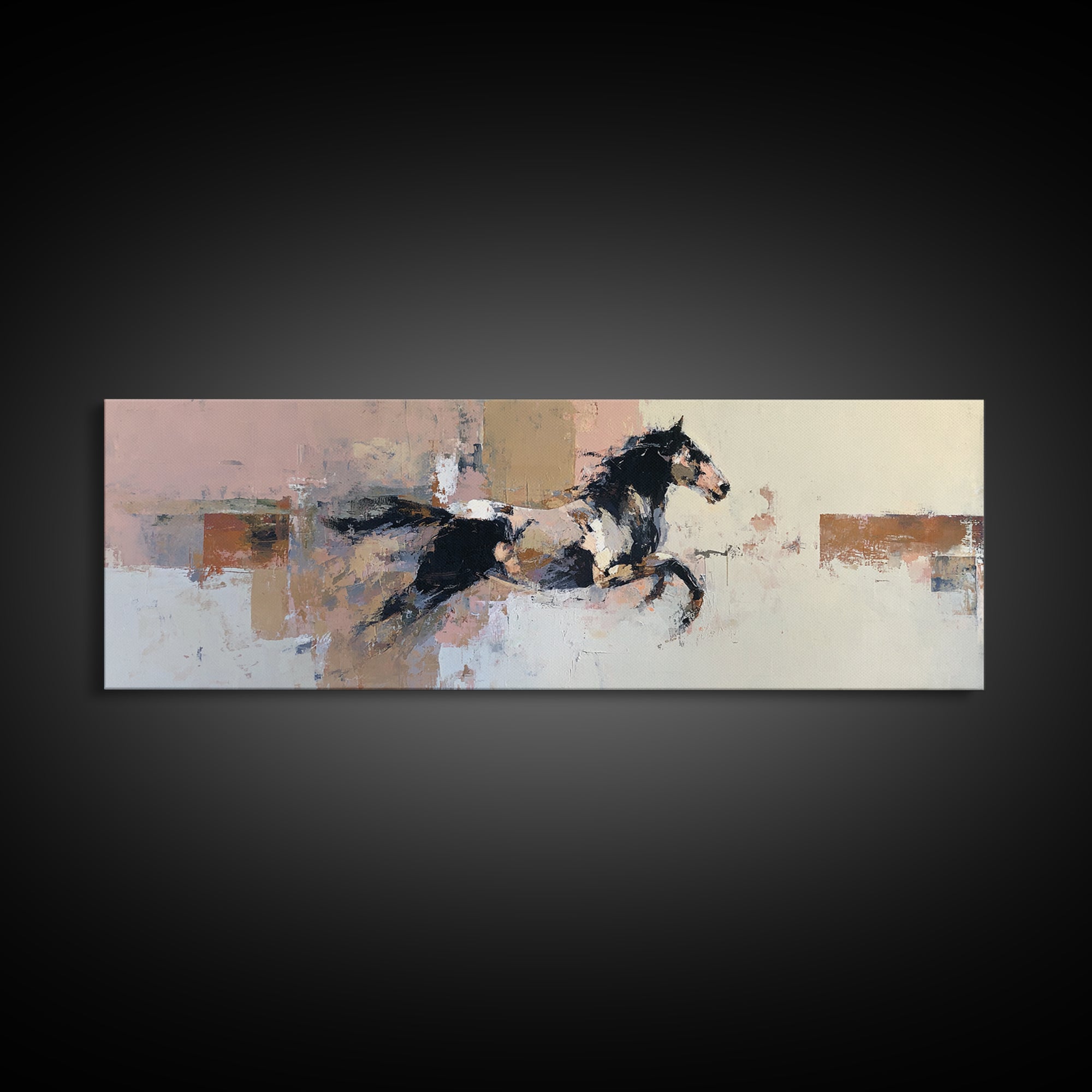 Contemporary Horse Portrait Framed Canvas Print, Modern Art, Contemporary Art, Living Room Decor, Modern, Wall Hanging, MOD-3x1-55