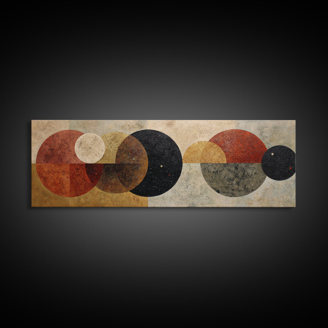 Abstract Circular Forms Framed Canvas Print, Modern Art, Wall Art, Living Room Decor, Abstract Art, Modern, Artwork, MOD-3x1-59