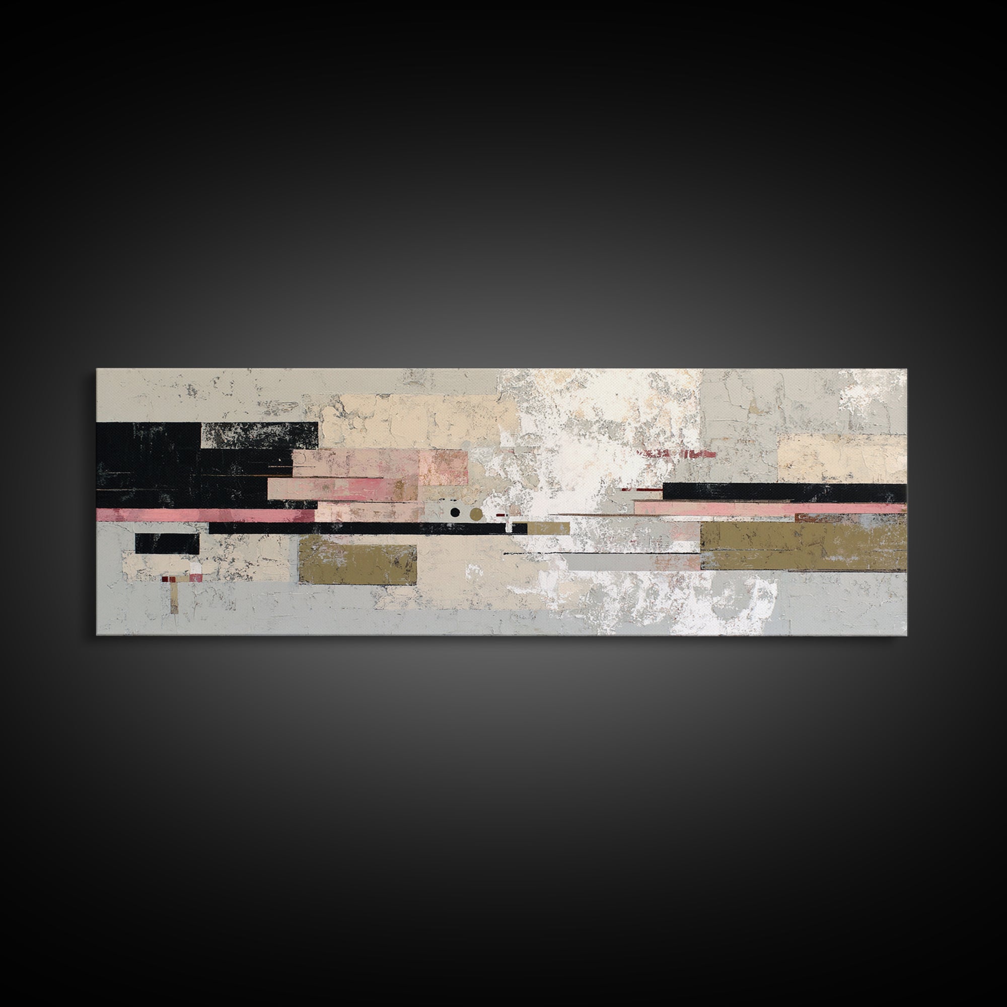 Geometric City Abstraction Framed Canvas Print, Modern Art, Contemporary Art, Living Room Decor, Abstract Art, Modern, MOD-3x1-68