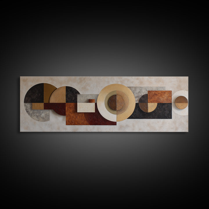 Minimal Sculpture Shapes Painted Framed Canvas Print, Modern Art, Wall Art, Living Room Decor, Fine Art, Modern, Artwork, MOD-3x1-72