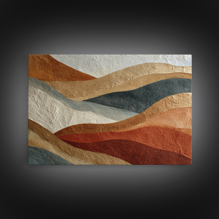Modern Coastal Landscape Canvas Print, Modern Art, Mid Century Modern, Living Room Decor, Fine Art, Modern, Boho Wall Decor, MOD-3x2-22