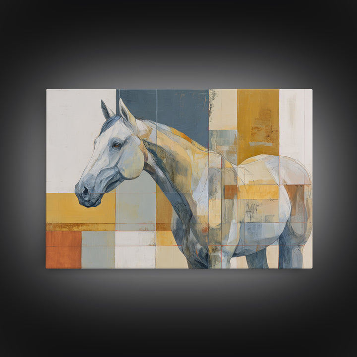 Contemporary Horse Portrait Canvas Print, Modern Art, Textured Painting, Living Room Decor, Modern, Mid Century Modern, MOD-3x2-67