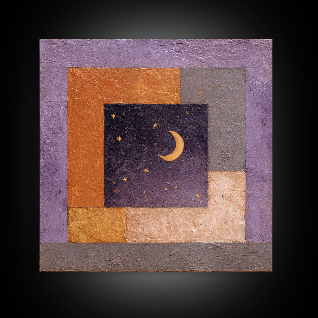 Purple Night Sky Canvas Print, Monochrome Art, Abstract Art, Living Room Decor, Oil Painting, Mono, Bedroom Wall Art, MON-1x1-15