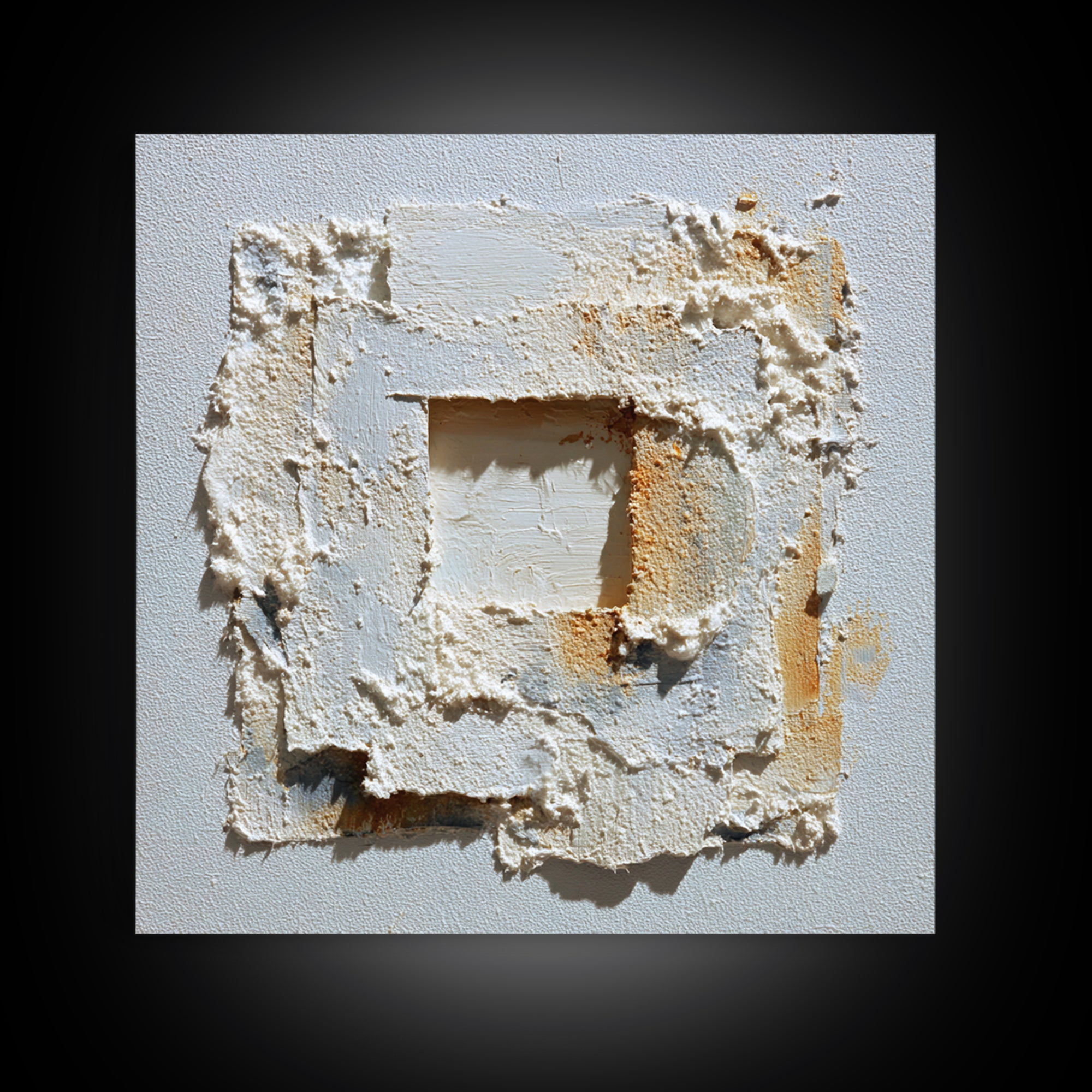 Cream on Cream Minimalist Forms Canvas Print, Monochrome Art, Printable Art, Living Room Decor, Oil Painting, Mono, MON-1x1-22